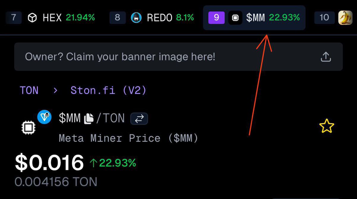 Meta_Miner_MM's tweet photo. We got into the top 9 coins 🤘

Someday we will take the first place.

The rate of $MM is already 0.016$

😎Token contract:
EQCqjLt3FaR-U6D8NphOBI0DKLkY7R3rkq2Ewd3xD6TDZj4t

🚀Token chart:
https://t.co/v3rJm62wtO

🐸You can trade on https://t.co/AfWYdiwBAI

🤘Mine @MetaMinerRobot https://t.co/7F4bcGyEEu