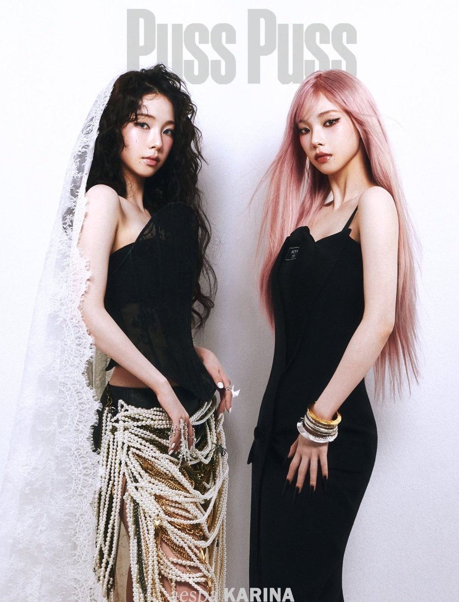 rinasgirl's tweet image. karina for puss puss china magazine february issue 25, photographed by gowontae &amp;amp; makeup by cho eunbee 🦪