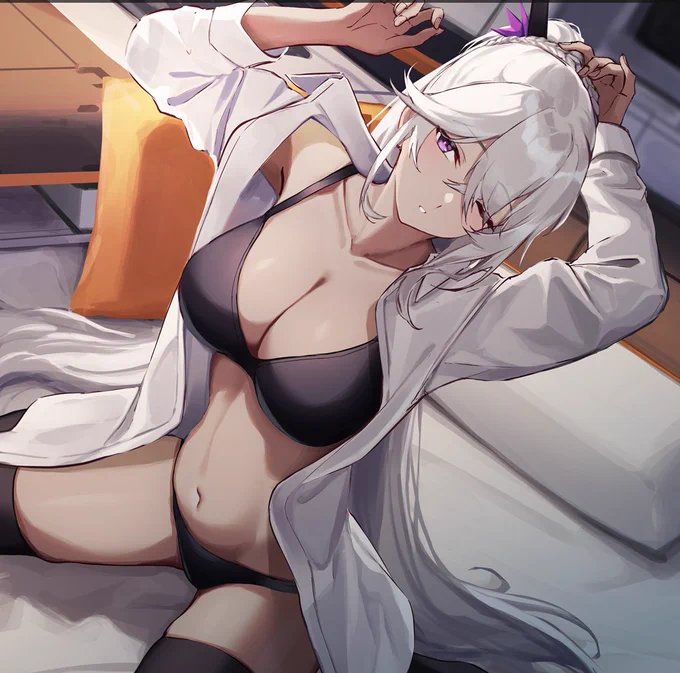 ドルフロ2のネメシス寝起きネメシスskebでリクエスト頂けたイラストです。リクエスト頂き、ありがとうございました!#ドールズフロントライン2 