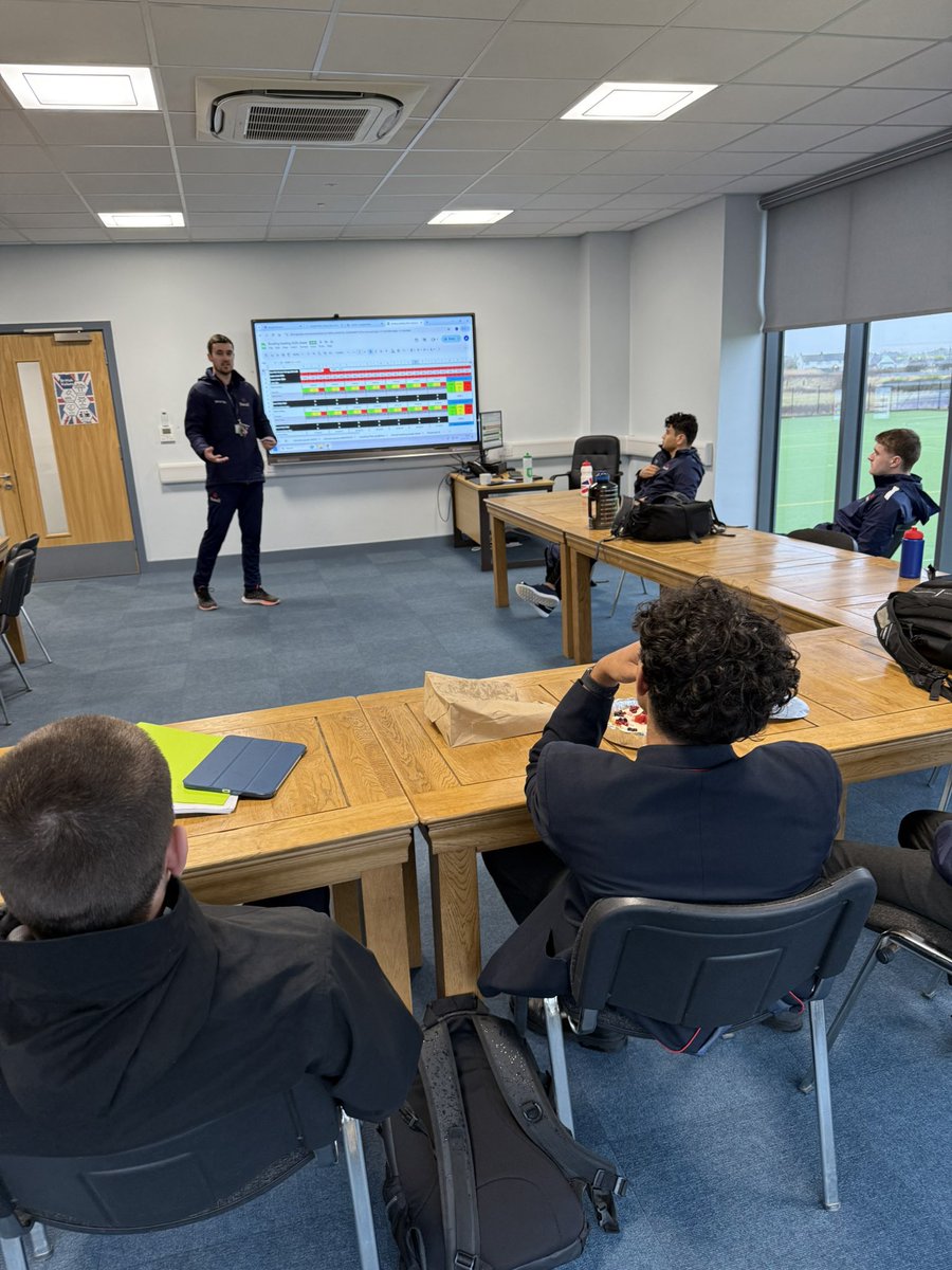 As part of our winter Cricket programme, some of our junior and senior bowlers had an insightful presentation with Head of S&amp;C,Mr Johnson about all things load management!Our cricketers engaged with topics such as intensity, weekly loads and understanding data🏏🧠 #RossallCricket