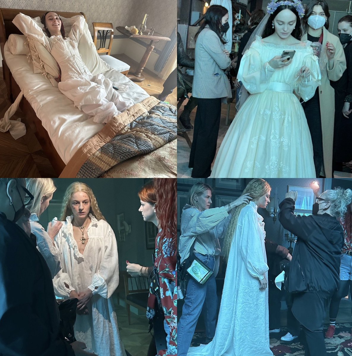 Lily-Rose Depp and Emma Corrin on the set of Robert Eggers’ Nosferatu.

Coming to 4k UHD, Blu Ray and DVD on February 18th. #Nosferatu