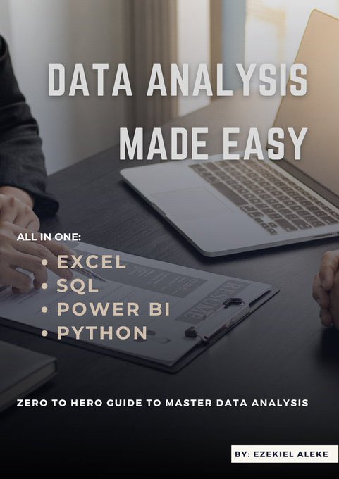 Piyushkumar420's tweet image. Dear Data Analyst/Scientist.

Read these books and you'll be miles ahead in your Data journey.

To get it:  

1. Follow me (so I can DM you) 
2. Like and retweet 
3. Reply with "Data"