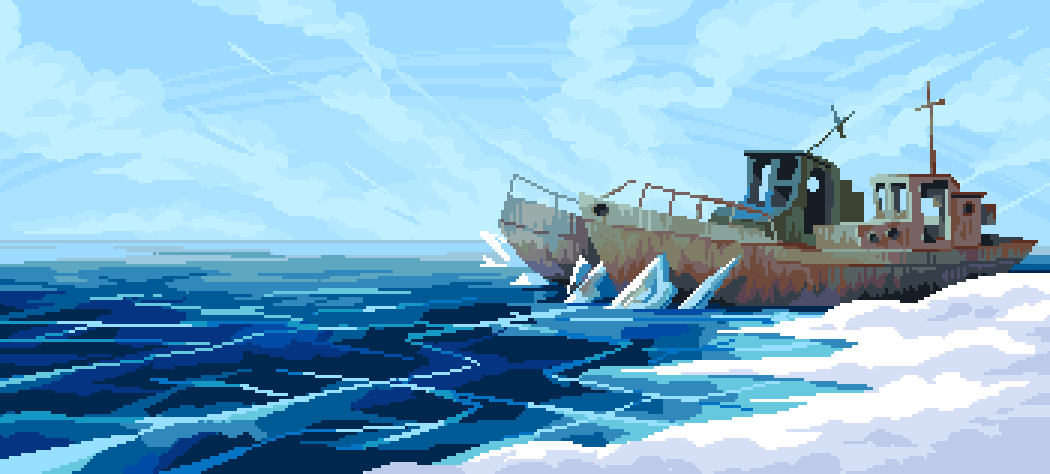 Ships in the ice

#pixelart #ドット絵