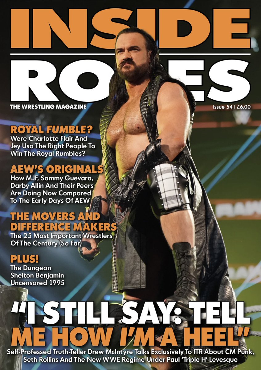 Next ITR Magazine cover, featuring <a href="/DMcIntyreWWE/">Drew</a> 

I’m happy with that.

Can hardly believe after all these years that I’ve never used “Royal Fumble?” as a Rumble review title before.