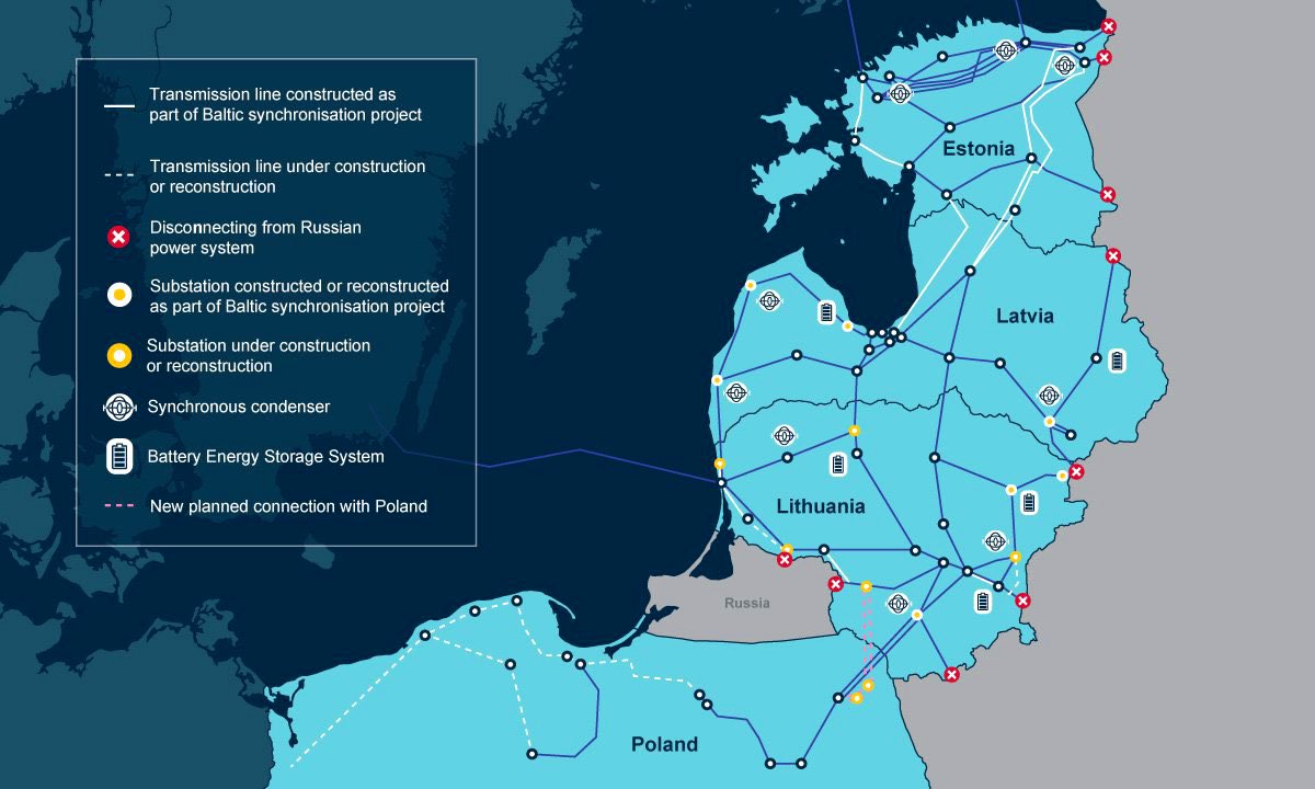 Braze_Baiba's tweet image. Latvija, Igaunija un Lietuva ir sekmīgi pievienojušās Eiropas elektrības tīklam!⚡️ 

Latvia, Estonia, Lithuania have just successfully connected to the European electricity grid and market. Thus our energy independence and security of supply is further strengthened. 🇪🇺🇱🇻🇪🇪🇱🇹👏