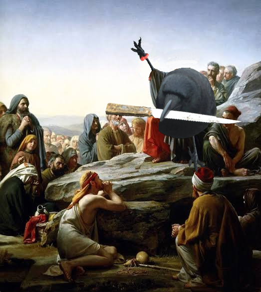 crow with knife tweet media