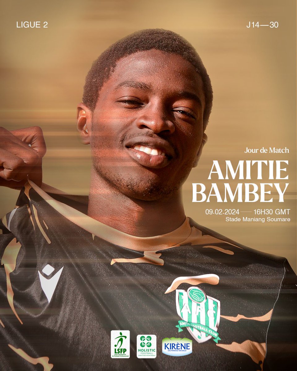 Amitie_Fc's tweet photo. 🙌 C’EST JOUR DE MATCH!
🆚 AS Bambey | ⏰ 16h30
⏰ Stade Maniang Soumaré
#AFCASB | #Ligue2 https://t.co/I24acN1j4U