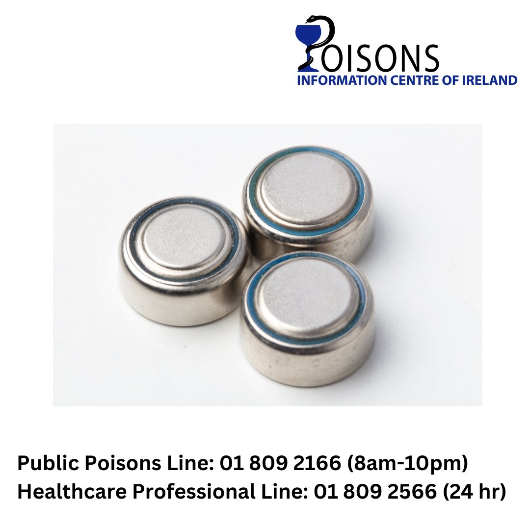 NPICIreland - National Poisons Information Centre (@irelandnpic) on Twitter photo Button batteries found in remote control devices, toys, decorations and gadgets can cause serious harm if ingested. Corrosive injuries can occur if the battery is leaking or if the contents are released. Call @IrelandNpicfor urgent advice Button batteries found in remote control devices, toys, decorations and gadgets can cause serious harm if ingested. Corrosive injuries can occur if the battery is leaking or if the contents are released. Call @IrelandNpicfor urgent advice