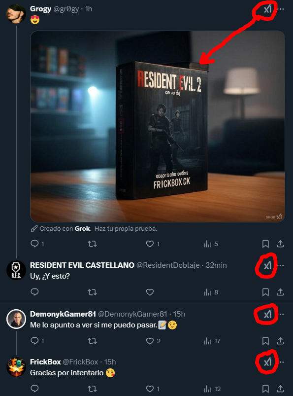 gr0gy's tweet photo. @ResidentDoblaje @FrickBox Es la IA de "twitter" X. Puedes crear imágenes como respuesta https://t.co/lYOIpqEVz0