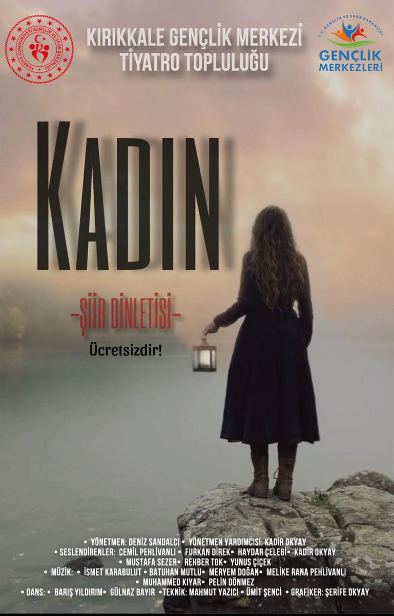 Deniz Sandalcı (@denizsandalci) on Twitter photo 2024-2025 TİYATRO SEZONUNDA KADIN ADLI ŞİİR DİNLETİMİZ İLE KARŞINIZDAYIZ. <a href="/DenizSandalci/">Deniz Sandalcı</a> <a href="/gencliksporbak/">Gençlik ve Spor Bakanlığı 🇹🇷</a> <a href="/GSB_Kirikkale/">Kırıkkale Gençlik ve Spor İl Müdürlüğü</a> <a href="/KirklareliGM/">Kırklareli Gençlik Merkezi</a> <a href="/umitucankus/">Ümit</a> 2024-2025 TİYATRO SEZONUNDA KADIN ADLI ŞİİR DİNLETİMİZ İLE KARŞINIZDAYIZ. <a href="/DenizSandalci/">Deniz Sandalcı</a> <a href="/gencliksporbak/">Gençlik ve Spor Bakanlığı 🇹🇷</a> <a href="/GSB_Kirikkale/">Kırıkkale Gençlik ve Spor İl Müdürlüğü</a> <a href="/KirklareliGM/">Kırklareli Gençlik Merkezi</a> <a href="/umitucankus/">Ümit</a>