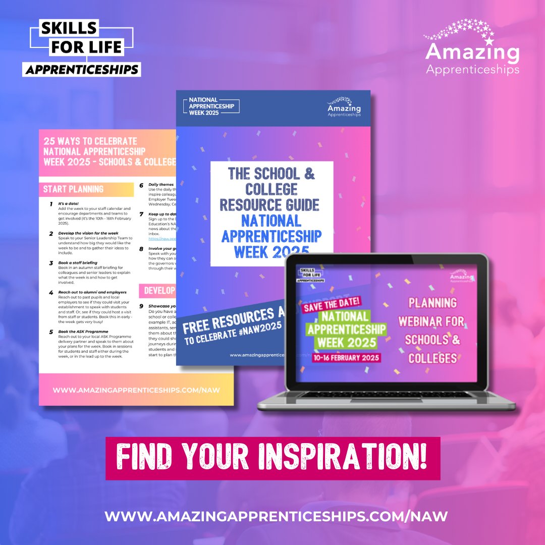 AmazingAppsUK's tweet image. Just remembered it's #NAW2025 tomorrow? 

Don’t panic! 

We’ve got loads of free resources to help you engage your students, incl' posters, films, games, activity sheets, quizzes &amp;amp; more!
: 
amazingapprenticeships.com/naw

#PlanningPanic #apprenticeships