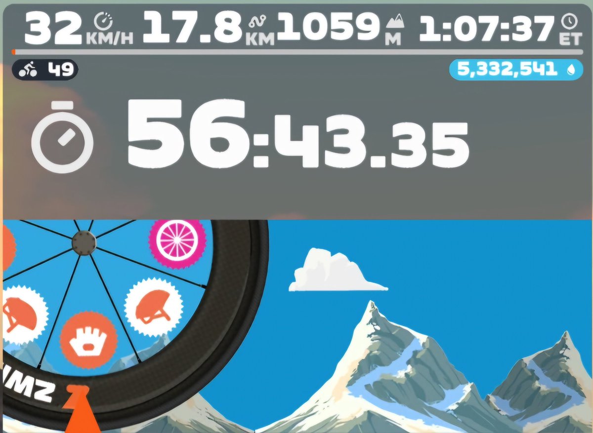 CyclelordChrom's tweet image. 今日のZwift記録
久しぶりにAlpe du Zwift にチャレンジ！
前回より1分自己ベスト更新☺
安定で1時切りは可能性になりましたがまたまだシルバー取るには程遠い…
体重も去年より6㌔増量中!
落とさなきゃ😅笑

#富士ヒル
#Zwift
#Wahoo