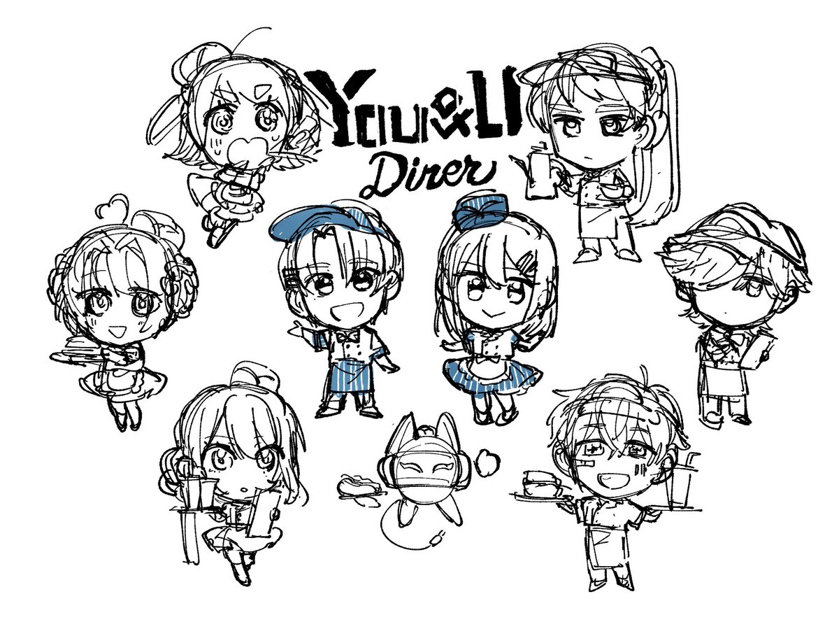 kkk_1_sbr's tweet photo. ゆあゆダイナーが見たすぎた結果のらくがき https://t.co/O2OHglt2Vv