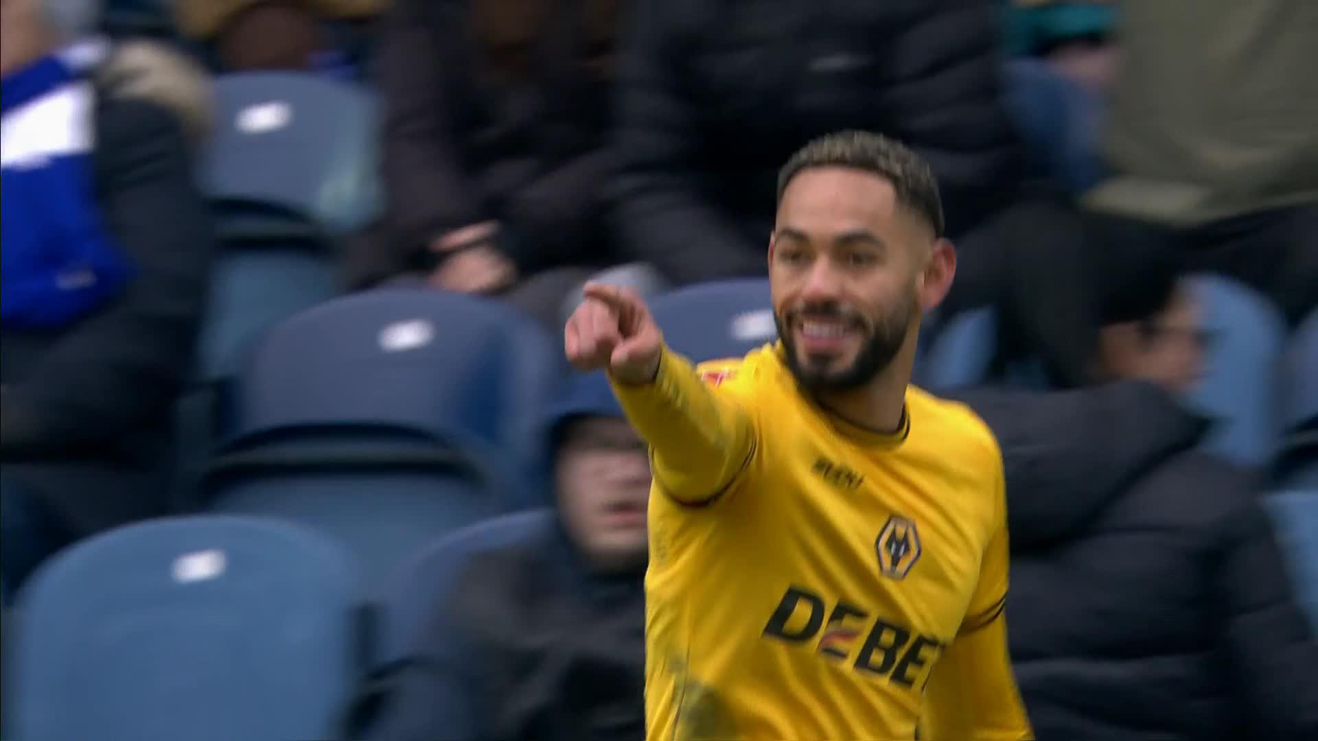 Matheus Cunha powers in to gives @Wolves their second of the day 🐺#EmiratesFACup