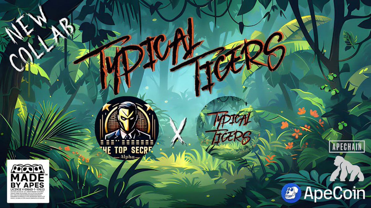 TopSecret_Alpha's tweet photo. 🎉ApeChain Giveaway 🎉

@TypicalTigerNFT 🤝 @TopSecret_Alpha

25xWL

1️⃣ Follow  @TypicalTigerNFT ,  @TopSecret_Alpha , @Moka44599

2️⃣ Like &amp; RT 

3️⃣ Drop evm wallets 

24 hrs

#ApeChain #Giveaway #NFTCommunity https://t.co/DycJykIlLx