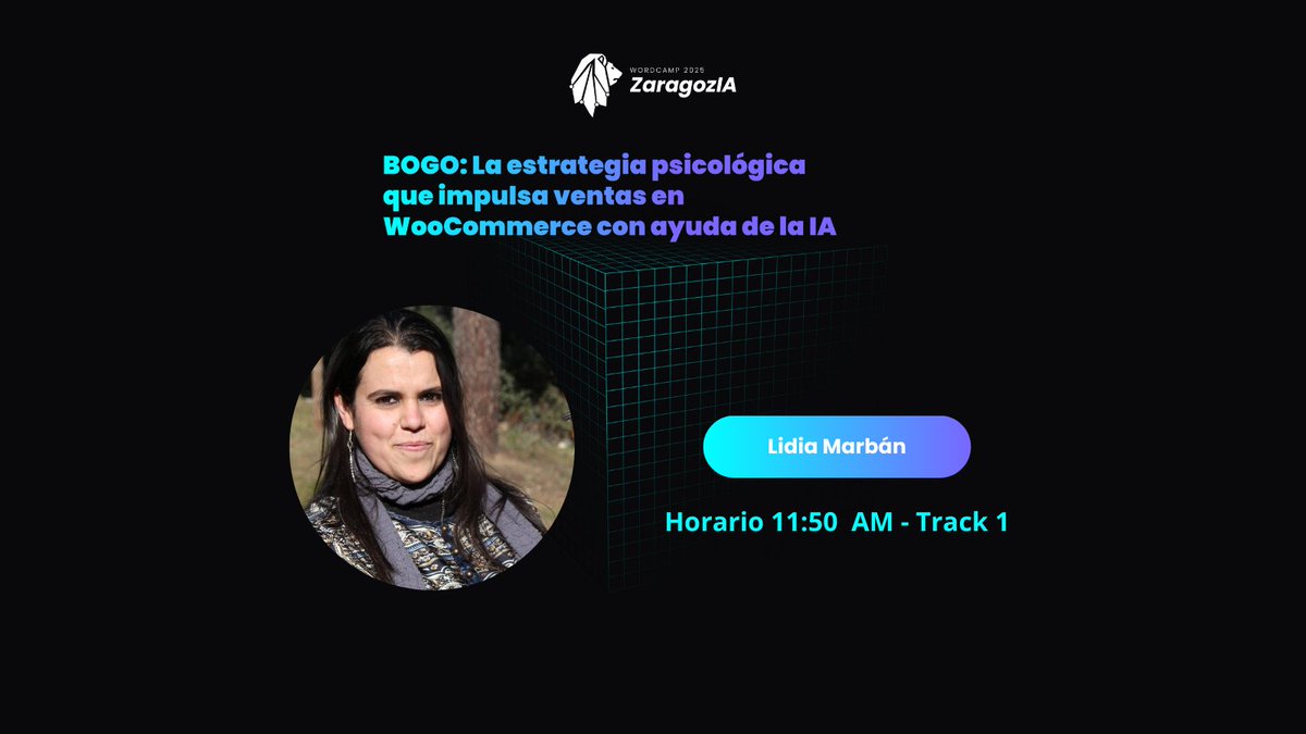 🔥BOGO: La estrategia psicológica que impulsa ventas en WooCommerce con ayuda de la #IA

Con <a href="/LidiaMarban/">Lidia Marbán 🖥️🏺</a> descubrirás cómo la técnica BOGO (Buy One, Get One) despierta emociones clave para convertir navegadores en compradores.

⏰Sábado 15 a las 11:50-Track 1

#WordPress #WCZGZ25