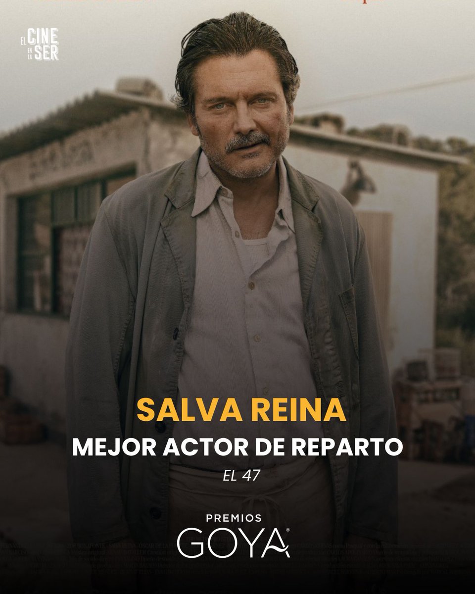 morenobrenes's tweet photo. Salva Reina, mejor Actor de Reparto en los Goyas de este año. Su papel "Felipín" en la película "El 47", ha puesto rostro y voz a tantos, que jugándose la libertad y a veces la vida, pintaban "libertad" en los negros años de de la dictadura franquista.

¡Enhorabuena paisano! https://t.co/RPYv5aOVeP
