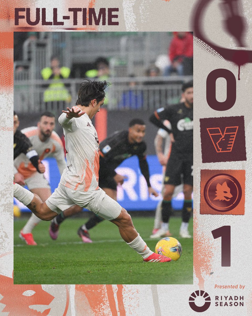 OfficialASRoma's tweet photo. Vinciamo noi! 

Decide il rigore di Paulo Dybala al minuto 57 ⚽️

#VeneziaRoma https://t.co/1NC3aJqOO1