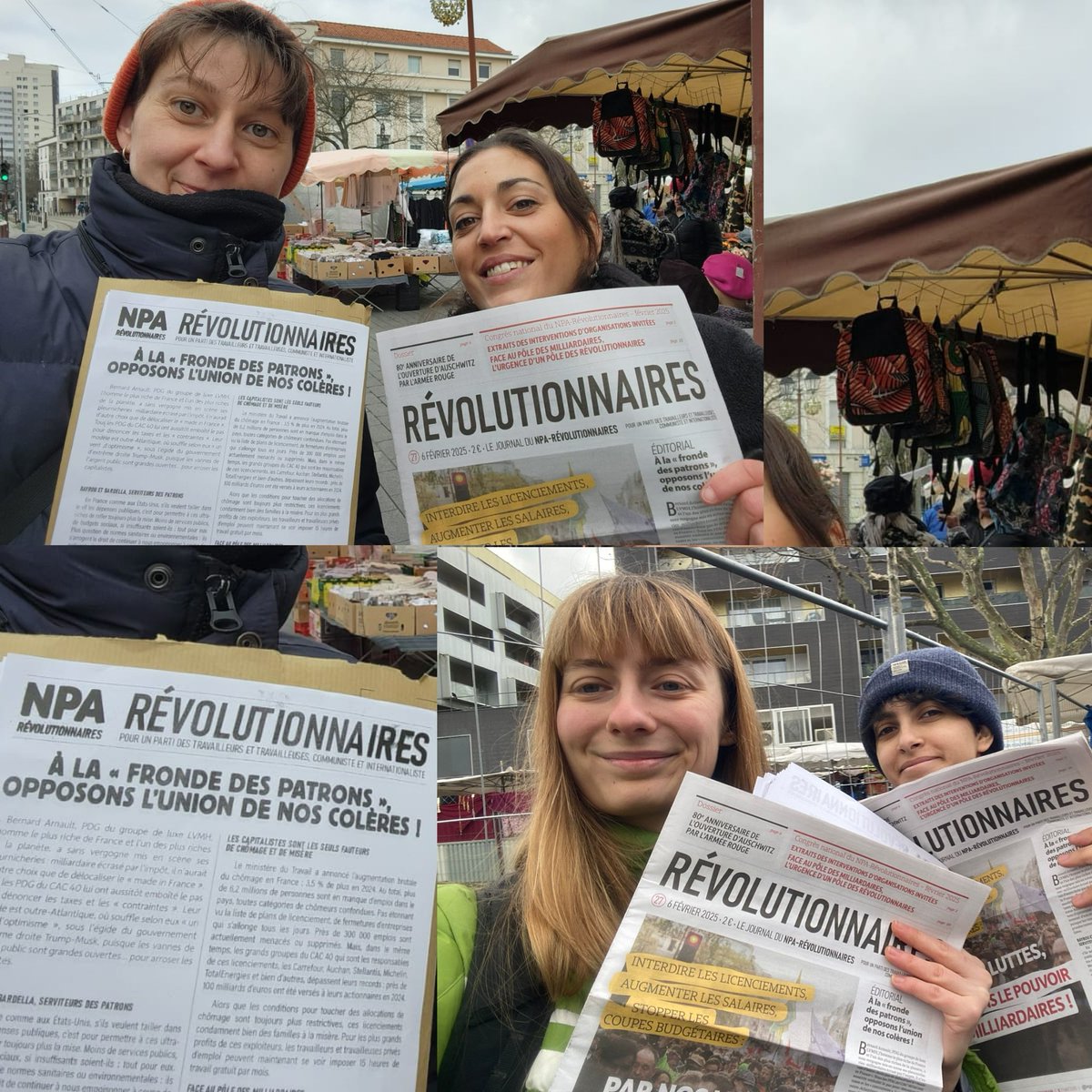 armelle_pertus's tweet photo. #9fev🚩Venez discuter avec les militantEs du NPA Révolutionnaires dimanches 11h-12h✊🏽sur les marchés du 92:Malakoff,Gennevilliers,Asnières-les 4routes,Nanterre&Colombes
et au marché Héloïse_Argenteuil(95)
🗞️Vente de notre journal Révolutionnaires🔥le nouveau numéro est paru!n•27 https://t.co/roRkBdF36L