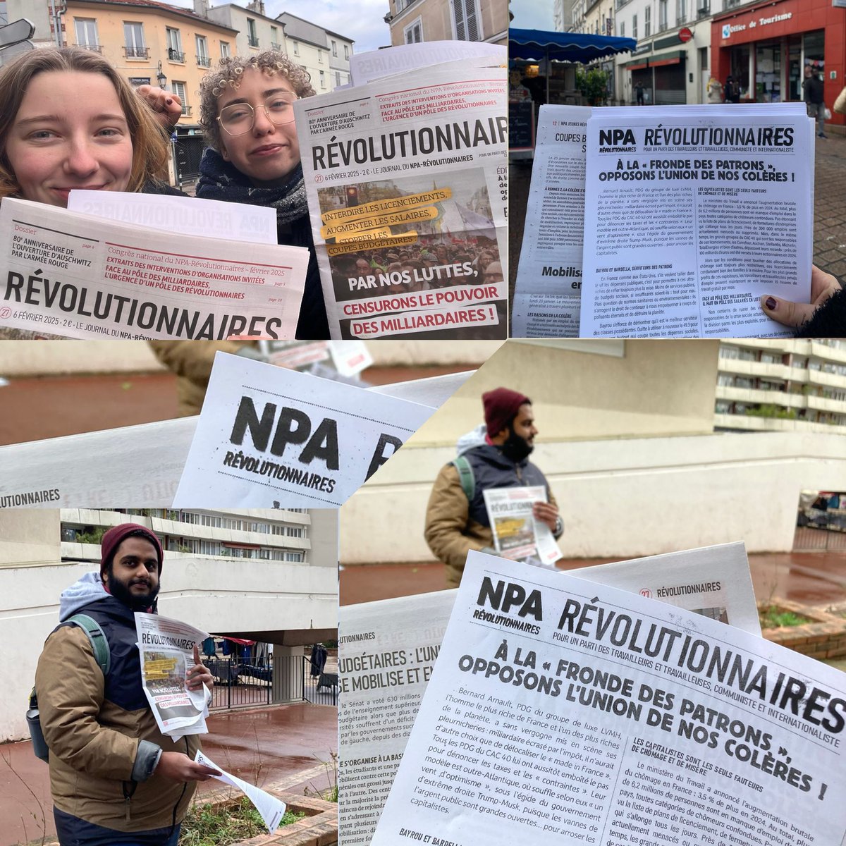 armelle_pertus's tweet photo. #9fev🚩Venez discuter avec les militantEs du NPA Révolutionnaires dimanches 11h-12h✊🏽sur les marchés du 92:Malakoff,Gennevilliers,Asnières-les 4routes,Nanterre&Colombes
et au marché Héloïse_Argenteuil(95)
🗞️Vente de notre journal Révolutionnaires🔥le nouveau numéro est paru!n•27 https://t.co/roRkBdF36L