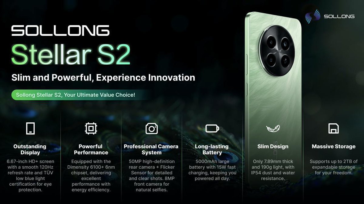 The Future of DePIN &amp; AI-Powered Smartphones is Here! 📲

SOLLONG has integrated a blockchain node directly into a smartphone - powered by AI-SOLLONG!

⚡ 120Hz HD+ Display | Dimensity 6100+ Chipset | 50MP Pro Camera
🔋 5000mAh Battery | Slim &amp; Durable (IP54) | Up to 2TB Storage