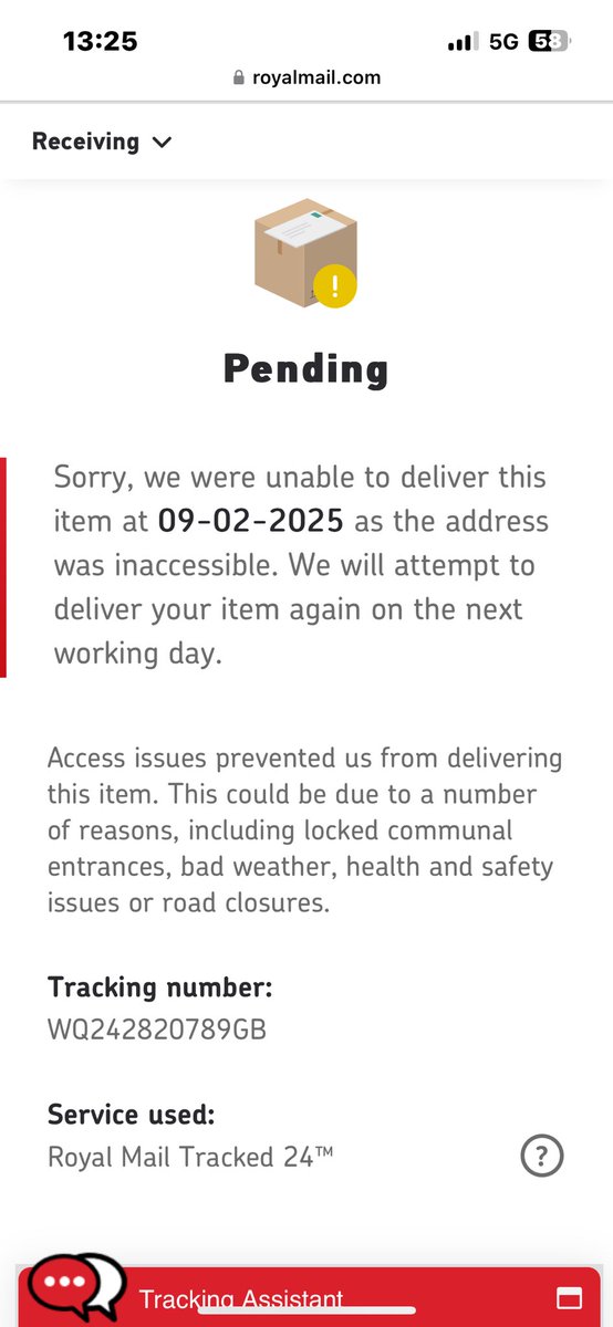Copey_M's tweet photo. @RoyalMailHelp do your delivery drivers really just get away with full on LYING about my address being inaccessible? How dare they! https://t.co/Y7mYGBWZSi