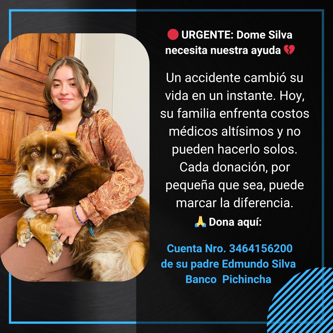 JuangaCiudadano's tweet photo. 🚨 URGENTE: Dome Silva sufrió un accidente y necesita nuestra ayuda. 💔

Los gastos médicos son altísimos y cada segundo cuenta. 

RT para llegar a más personas. ¡Hagamos esto viral! #AyudaParaDome #UnidosPorDome #JuntosPodemos https://t.co/65ET0nwnyB