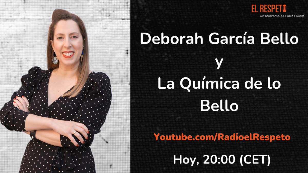 PabloFuente's tweet photo. Les propongo un plan para hoy. Noventa minutos para redescubrir la belleza oculta en lo cotidiano, el arte que nos rodea y la química que da forma a la vida. Todo de la mano de la brillante @deborahciencia. No se lo pierdan. A las 20:00 (CET).
https://t.co/6SVEJjxK4y https://t.co/zdk3oDqaiM