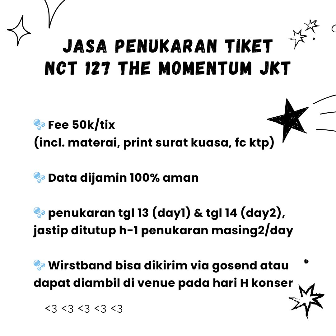 funseoul_id's tweet photo. JASA TUKAR TIKET
NCT127 THE MOMENTUM JKT

50k/tix (all includes)
Data privacy dijamin aman ✅
COD venue / gosend available ✅

💌 DM for details

t. wts neocity jakarta day 1 want to sale
#NEOCITY_THE_MOMENTUM_IN_JAKARTA #THEMOMENTUM_NCT127 #NCT127 https://t.co/6MvXBUoWX1