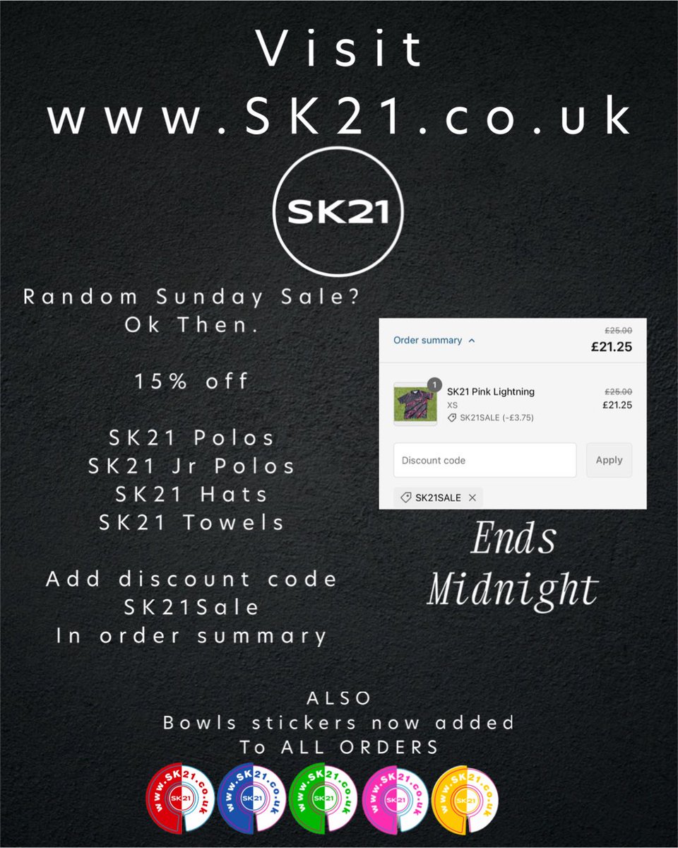 Also today. Grab yourself 15% off SK21 products.  

SK21.co.uk