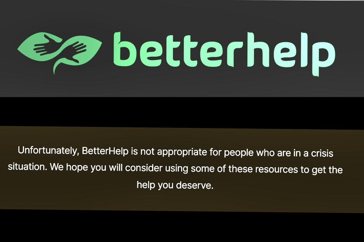 oddbeme's tweet image. Hey thanks @betterhelp for NOT accepting a hard case
Apparently they like softball customers
