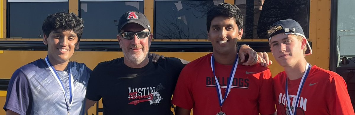 Congrats to these young men for finishing second in a 32-team field at Battle of the Bay in Corpus. Neil Jagtap and Cyrus Jagtap were runner ups in boys doubles and Ethan Thrower got silver in boys singles.