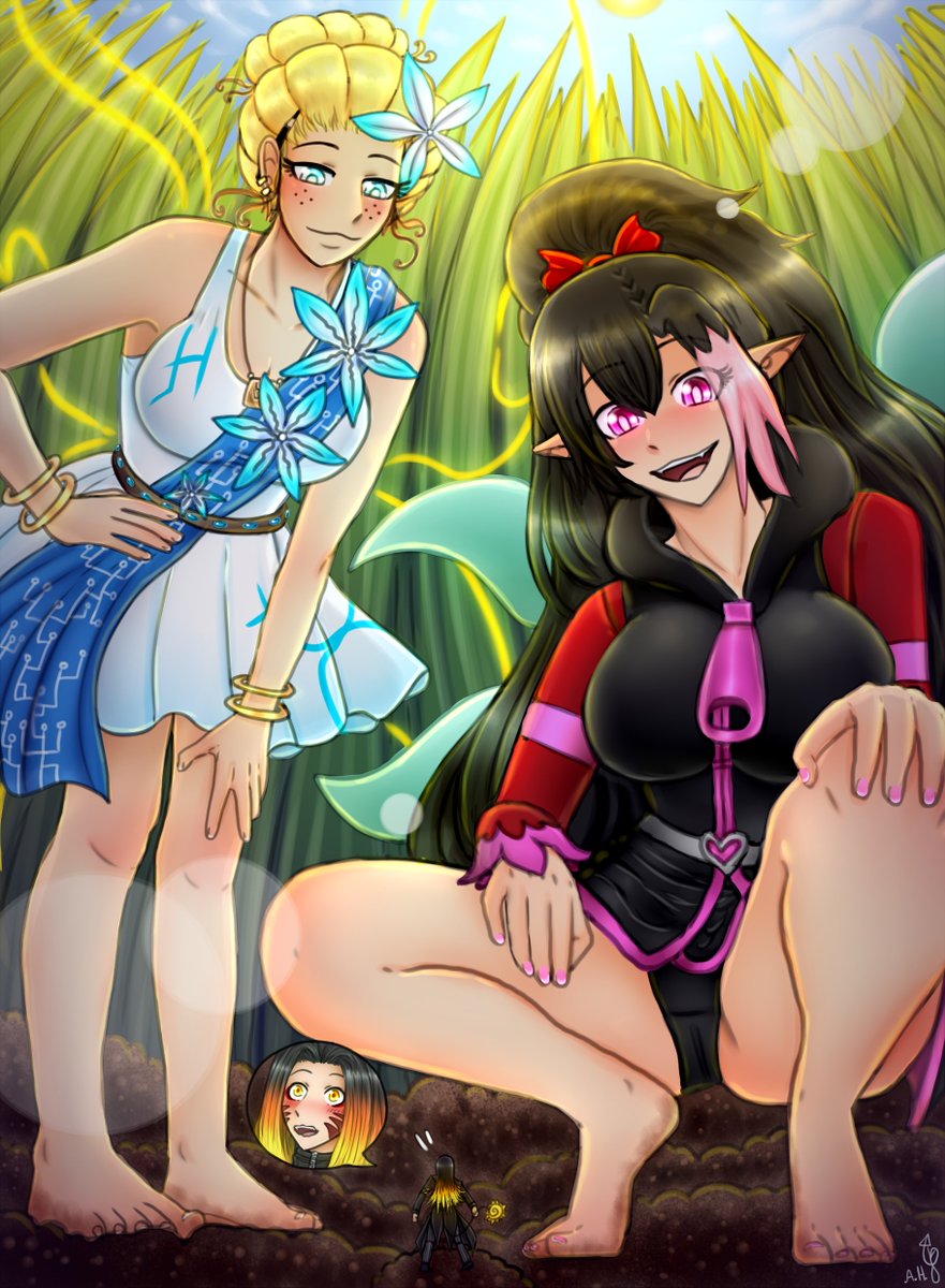 Megami Majou 🪐✨VTuber🔞 (@majoumegami) on Twitter photo Hello my little ones~ Finished result of the drawing with Eve and <a href="/DuniStreamer/">Fairy Duni ENVTUBER 18+</a> bullying a really small Star while the two fairies are already small in the grass~ Star is really weak and pathetic right now in front of the two beautiful fairies, hehe~ Hello my little ones~ Finished result of the drawing with Eve and <a href="/DuniStreamer/">Fairy Duni ENVTUBER 18+</a> bullying a really small Star while the two fairies are already small in the grass~ Star is really weak and pathetic right now in front of the two beautiful fairies, hehe~