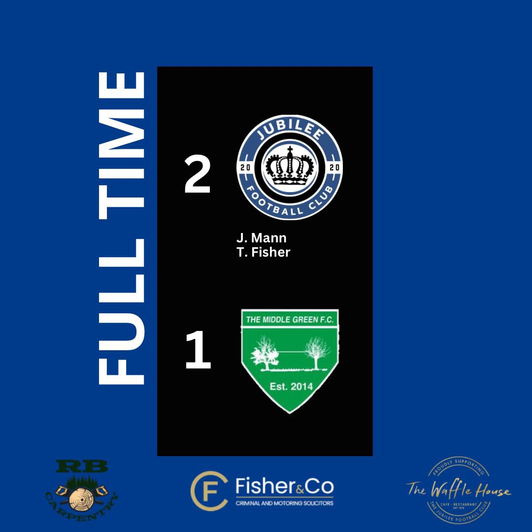 🔵FULL TIME 🔵

The lads are into the final after beating <a href="/themiddlegreen/">The Middle Green FC</a> 2-1 this morning in a very competitive affair 

A very even contest in which we took our chances and managed the game well in the closing stages

<a href="/JakeMann010/">Jake Mann</a> got an early one and Fish with a 🖊️ 

EF MoM