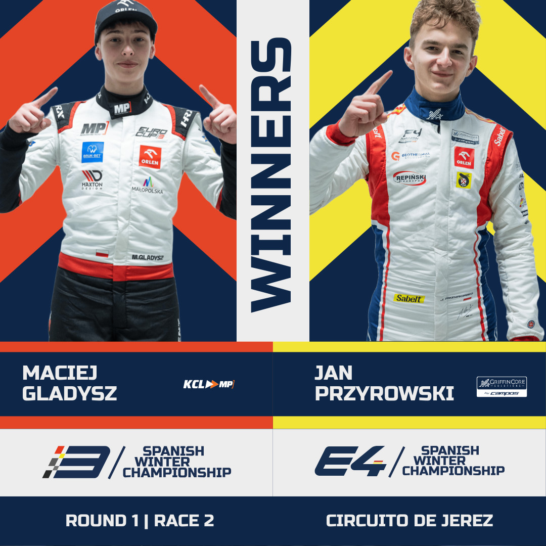 swchofficial's tweet image. Closing the first weekend of the #SpanishWinterChampionship 🇪🇸 Gladysz conquered the final #E3 race with a brilliant drive, while Przyrowski sealed his second #E4 victory, proving unstoppable in @circuitodejerez! 🏎️💨

A thrilling start to the season—who’s ready for more?