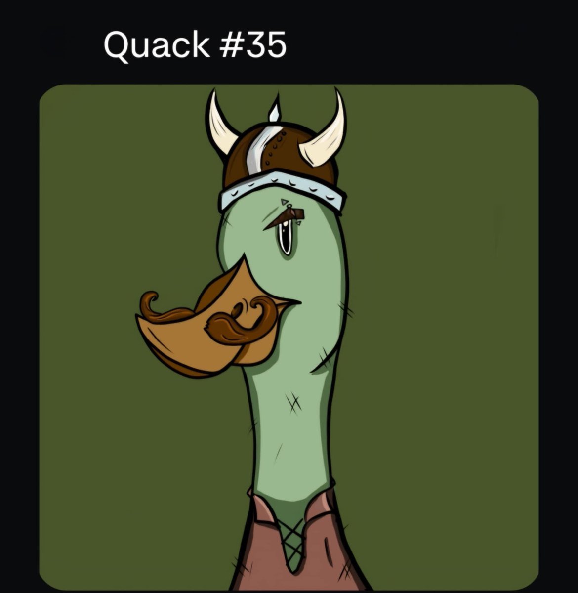 Quack #35 from the Quack Army is here! A fierce Viking duck with a horned helmet and bold style. Own this unique warrior today! 🦆⚔️ #NFT #QuackArmy #NFTCommunity