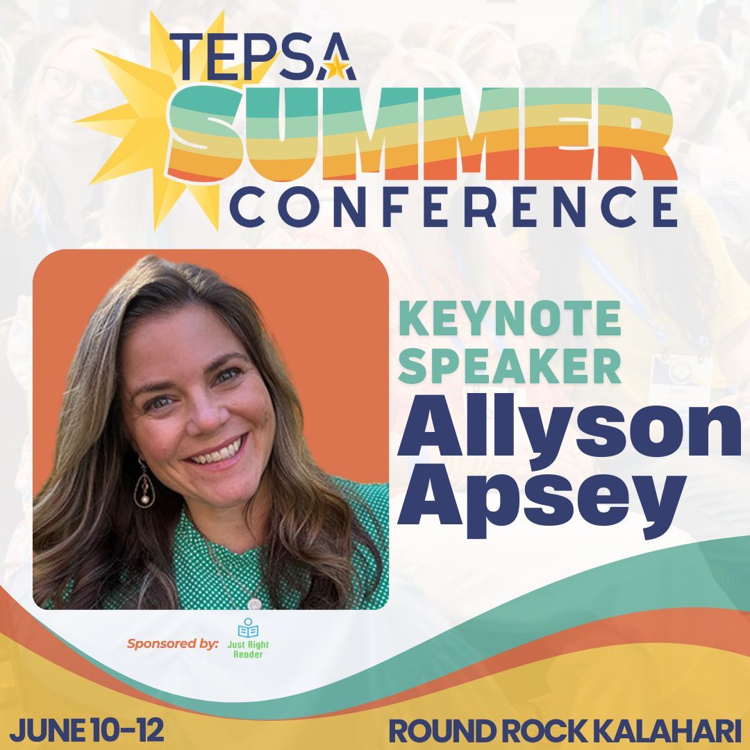 TEPSAtalk's tweet photo. Do you feel like you’re running on a hamster wheel and getting nowhere because you’re trying to do everyone all at once? Then you're going to love learning from @allysonapsey !
https://t.co/aDpo6GVpWI
Thank you @JustRightReader for sponsoring this keynote!
#WeLeadTX #TXed https://t.co/b1DfTTYQQc
