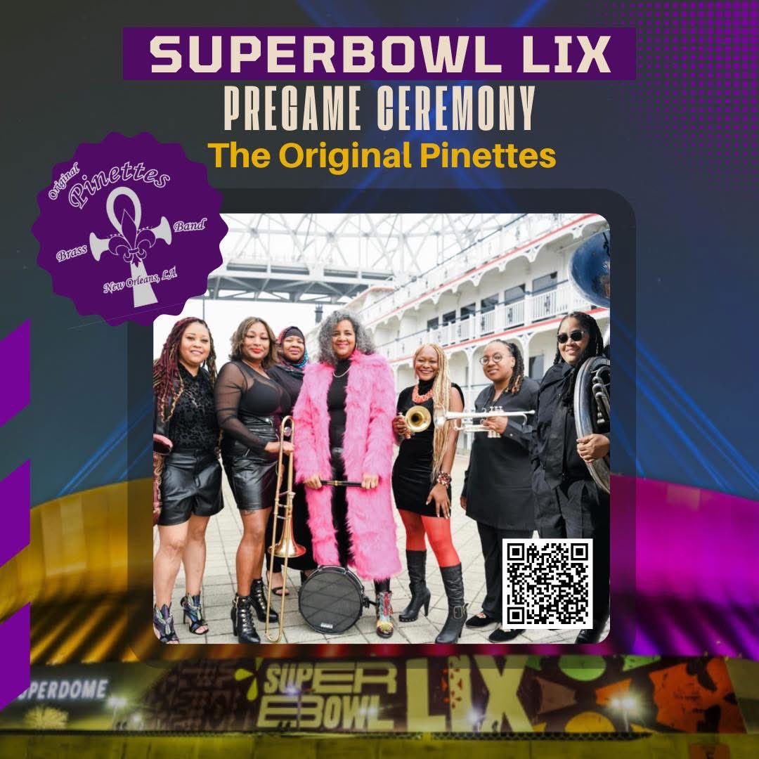 OrigPinettes's tweet photo. Today is the day! We will be in the opening ceremony in SUPER BOWL LIX, INSIDE THE SUPERDOME! Make sure yall tune in and watching the show. Put yall tv’s on at 4:45PM SHARP!We making HERstory!! 😎
#NOLA #OPBB #AintNoCity #SuperBowlLIX #OriginalPinettes #NFL #CaesarSuperdome https://t.co/Q0zIOz4XoO