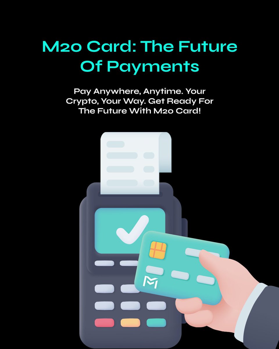 m20blockchain's tweet image. Pay anywhere, anytime. Your crypto, your way. Get ready for the future with M20 Card!
#MCARD #SpendCrypto #CryptoPayments