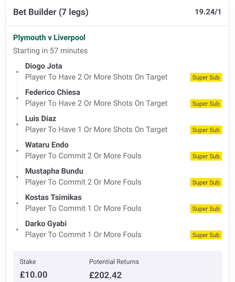 FootyAccums's tweet image. HERE WE GO THEN!!!! 

Link to bet-slip 👇
footyaccums.bet/PPSSUB090225 

EVERY selection is covered by Paddy Power's super sub promo ✅ 

18+ | begambleaware.org