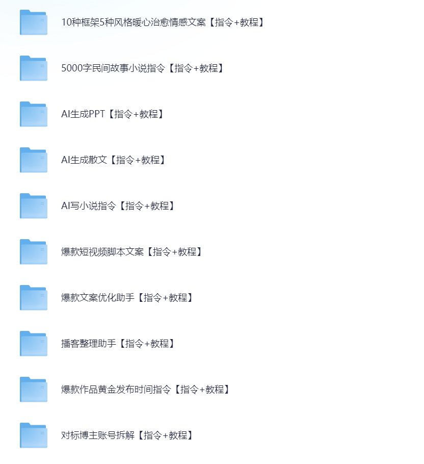 AI全套提示词，覆盖微头条、小说、短视频脚本等32+创作场景-AI副业网