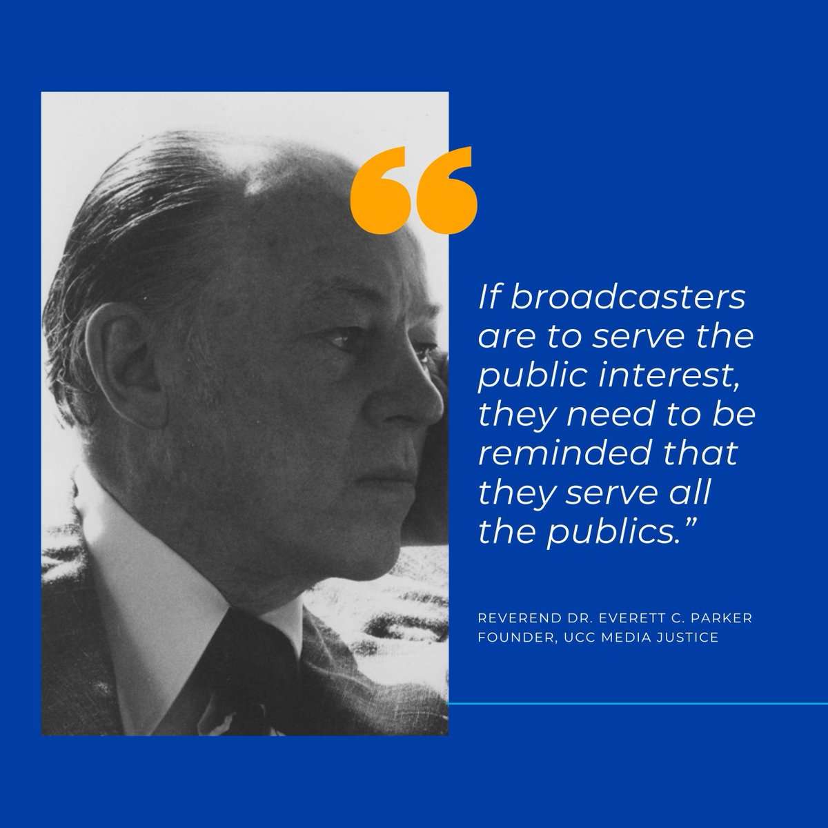 Today is @unitedchurch's #RacialJusticeSunday, and we're honoring the legacy of our founder, the Reverend Dr. Everett C. Parker. His work was centered around ensuring media served the civil rights movement for racial justice.