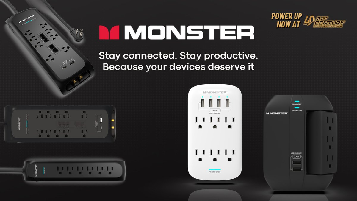 21stCenturyDist's tweet image. POWER I formation from Monster Products of the gridiron!
ow.ly/pyBm50UWiZB
#21stCenturyDistributing #Monster #PowerProtection #SurgeProtection #Starpoints #RewardsProgram