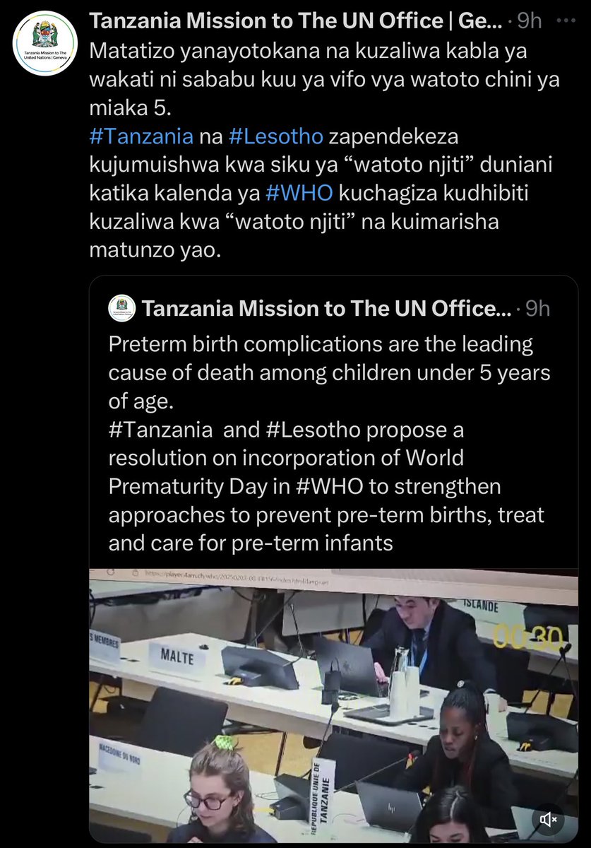 Tanzania is about to sign another Legacy in Born too Soon Care, we <a href="/DMFtanzania/">DMF</a> are so PROUD of this progress, it has been great working with our Government, Ministry for Health <a href="/wizara_afyatz/">Wizara ya Afya Tanzania 🇹🇿</a> ,and Foreign Affairs <a href="/UbaloziGeneva/">Tanzania Mission to The UN Office | Geneva</a> <a href="/WHO_Tanzania/">WHO Tanzania</a> 
#worldprematuritydayinWHOcalendar