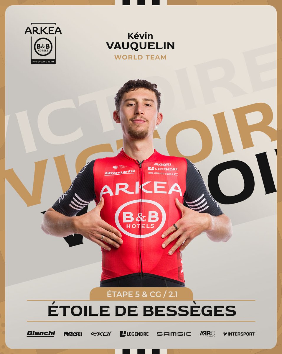 💪 LE DOUBLÉ 💪
Kévin Vauquelin remporte le contre-la-montre et le classement général de l'Etoile de Bessèges 2025 !