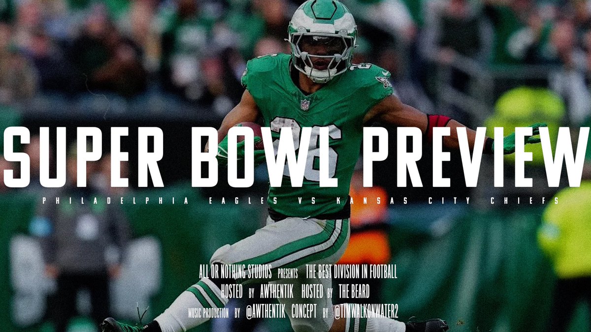 Timwalkonwater2's tweet photo. We will be live at 12:00 PM EST Today for our Annual Super Bowl Preview Show!
Game Breakdown and Picks
Super Bowl Prop Bets
The Best Television Show Not On Television - https://t.co/61dPLq9qMr
#nfl #SuperBowlLIX #DFS #SuperBowlBets #AAATB #FlyEaglesFly #ChiefsKingdom https://t.co/NT74L9z0P2