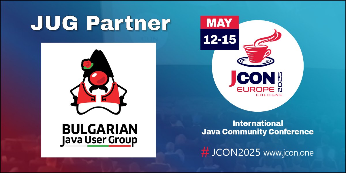 jcon_conference's tweet image. Everyone welcome @bgjug to our #JCON family! Happy to have you on board!
For #JUG members, we offer free #JavaUserGroup tickets, first come, first serve!
#JCON2025 #JAVAPRO #Java @bercut2000 @ivan_stefanov @gochev @martin_fmi @mihailstoynov @dbondzhev
Free JUG ticket:…