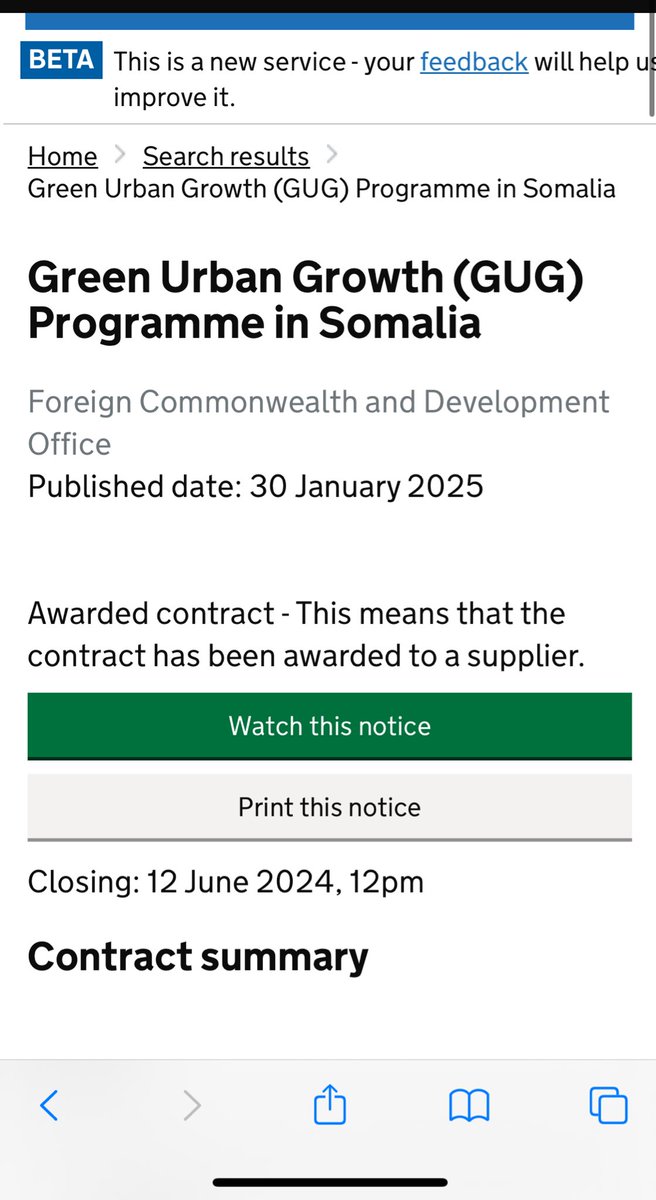 procurementfile's tweet image. The UK Taxpayer will spend £25,000,000 to support Green Urban Growth in Somalia

There is an extension option for an additional £25,000,000

Contract awarded to one supplier

Awarded by the UK’s Foreign Commonwealth Development Office

@WokeWaste
