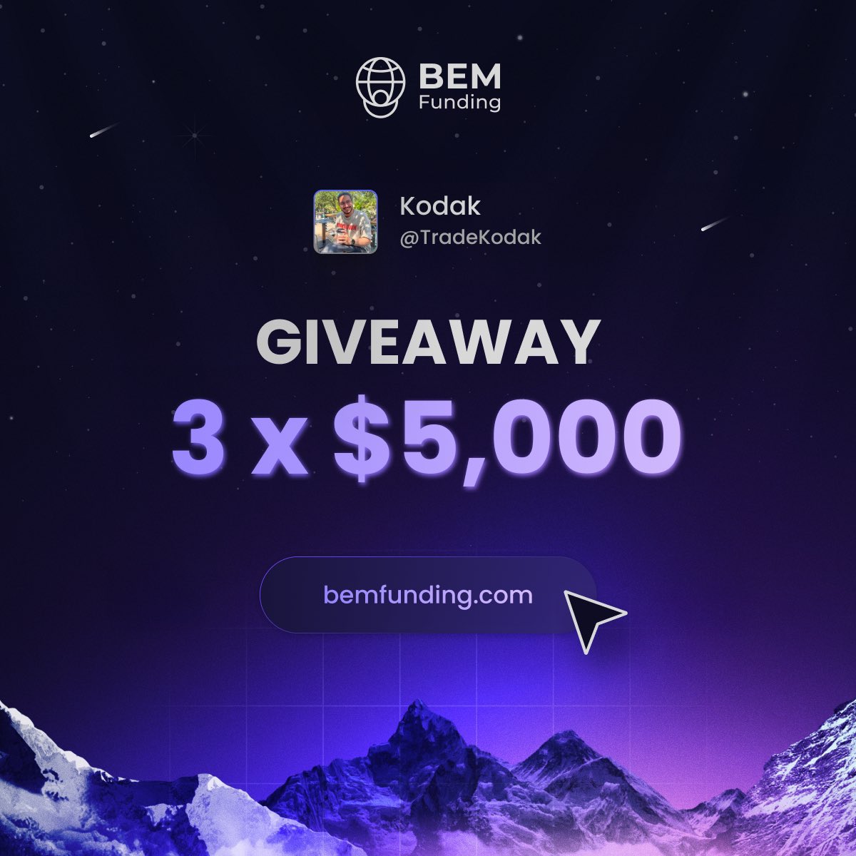 <a href="/BemFunding/">BEM Funding</a> ile size minik bir #hediye getirdik 🎁

Şartlar ; 

1. <a href="/TradeKodak/">Kodak</a> ve <a href="/BemFunding/">BEM Funding</a> takip et.
2. Gönderiyi beğen ve Rt yap 
3. 3 arkadaşını etiketlemeyi unutma 🎁🎁

Bol şanslaaarr 🤙   

3 gün sonra açıklayacağım.