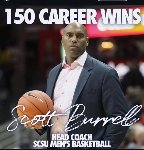 Congratulations to Coach Scott  Burrell. We are very lucky to have you at Southern Connecticut State University as our men's basketball coach. .Let's not forget also he had a great NBA career. Thank you Scott for what you do for Southern. We really appreciate you.